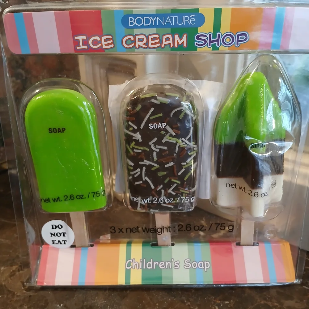 Ice Cream Soap Set for Kids - Green and Brown